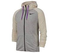Nike M NK Dry Hoodie FZ Fleece Sweat-Shirt Homme, Grey Heather/Pale Ivory/Bright Violet/(Black), FR : XL (Taille Fabricant : XL)