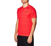 Nike M NK Dry Miler Top SS T-Shirt Homme Laser Crimson/HTR/(Reflective Silv) FR: 2XL (Taille Fabricant: 2XL-T)