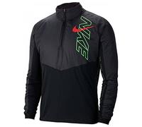 Nike M NK Elmnt Track Top Hz WM Air Long Sleeve, Homme L Noir/Vert/Rouge (Black/Scream Green/Bright Crimson)