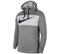 Nike M NK THRMA FL HD PO GFX 2 Sweat-Shirt Homme, DK Grey Heather/(Black), FR : M (Taille Fabricant : M)