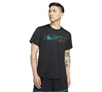 Nike M NK Top SS SC, T-Shirt Homme, Black/(Green Abyss), S