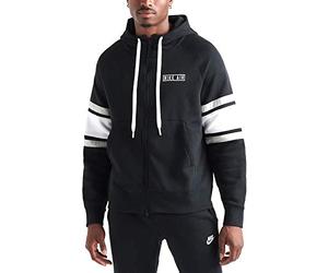 Nike M NSW AIR Hoodie FZ FLC Sweat-Shirt Homme Black/White/Grey Heather/White FR : 2XL (Taille Fabricant : 2XL)