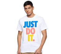 Nike M NSW JDI HBR T-Shirt Homme, White/(Game Royal), FR : L (Taille Fabricant : L)
