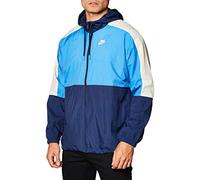 Nike M NSW JKT HD WVN CB Veste de Sport Homme Midnight Navy/Pacific Blue/Light Bone/(White) FR: M (Taille Fabricant: M)