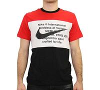 Nike M NSW Swoosh Tee SS T-Shirt Homme Black/University Red/White FR: M (Taille Fabricant: M)