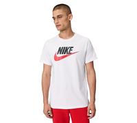 Nike M NSW Tee Icon Futura T-Shirt Homme White/Black/(University Red) FR: XS (Taille Fabricant: XS)