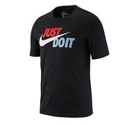 Nike M NSW Tee Just Do It Swoosh T-Shirt Homme Black/Mystic Red/Indigo Fog/(Platinum Tint) FR: S (Taille Fabricant: S-T)