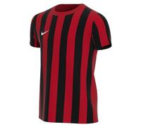 Nike Maillot à manches courtes Striped Division IV en jersey - Unisexe, Mixte enfant, CW3819-658, Rouge/noir/blanc, 10-12 ans