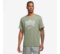 Nike Men's Shirt M NK DF Run Dvn Miler SS, Oil Green/Reflective Silv, DX0839-386, XL