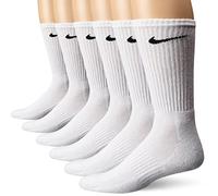 NIKE Mixte Cushion Crew Socks with Band Lot de 6 Paires de Chaussettes de Performance rembourrées, Blanc/Noir, Small