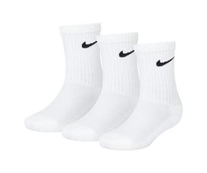 NIKE Mixte Enfant Basic Pack Crew 3pk Chaussettes, Blanc, 4-5 Ans EU