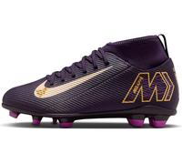 Chaussure de foot montante à crampons MG Nike Jr. Mercurial Superfly 10 Club « Kylian Mbappé » pour enfant/ado Grand Purple/Pale Ivory 38.5