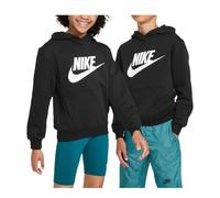 Nike Mixte Enfant K NSW Club FLC HDY Hbr Hooded Long Sleeve Top, Black/White, 6-7 Ans EU