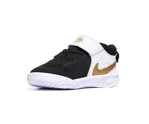 Nike Mixte enfant Team Hustle 10 Chaussure de gymnastique, Black Mtlc Gold White Photon Dust, 37.5 EU