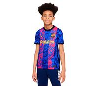 Nike Mixte Fc Barcelone, Saison 2021/22, Équipement de Jeu, Maillot, Hyper Royal/Varsity Maize, 8-9 ans EU