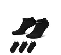 Nike Chaussettes Cushion No-Show 3 paires unisexe – Noir – Taille One Size