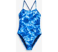 Nike Nike Blue Hydrastrong Multi Print Cutout One Piece Swimsuit