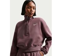 Nike Nike Brown Sportswear Phoenix Fleece Quarter Zip Cropped Sweatshirt