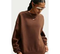 Nike Nike Cacao Wow Brown Studio Fleece Oversized Crew Neck Sweat Top