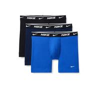 Nike Men's Essential Cotton Stretch W/Fly Boxer Brief 3pk Underwear Boxeur ajusté, Obsidienne/Game Royal/Noir, M Homme