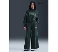 Nike Nike Green Phoenix Fleece Wide Leg Graphic Print Logo Joggers