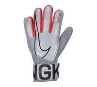 Nike NK GK Match JR-FA19 Gants de Foot Mixte Enfant, Metallic Silver/Laser Crimson/(Black), FR : XXS (Taille Fabricant : 4)