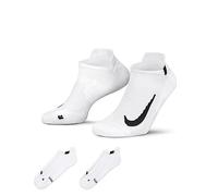 Nike Chaussettes de running Multiplier No-Show - Pack de 2 Blanc/Noir Taille 34-38