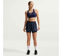 Nike NK One DF HR 3In 2N1 Short pour Femme, Bleu Marine/Blanc, Taille XS