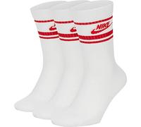 Nike NSW Crew Essential Stripe Chaussettes, White Red/University, M pour Hommes