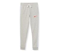 Nike NSW FLC Swoosh, Pantalons Garçon, Grey Heather/Bright Crimson, S