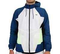 Nike NSW HE WR JKT WVN Signature Veste de Sport Homme, Blue Force/White/Barely Volt, FR : L (Taille Fabricant : L)