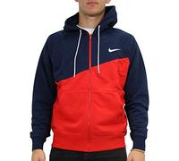 Nike NSW Swoosh Hoodie Fz Ft Sweat à Capuche Homme University Red/Obsidian/White FR : S (Taille Fabricant : S)