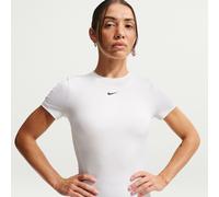 NIKE One Fitted Short-Sleeve T-Shirt pour Femme White/Black L