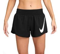 Short de running ample Dri-FIT taille mi-haute avec sous-short intégré 8 cm Nike One Swoosh pour femme Noir/Blanc M (FR 42-44)