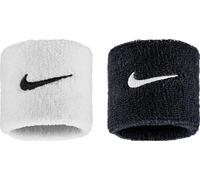 Nike - Poignets "Classic", Swoosh (pack de 2) CS2567 (taille unique) (Noir/Blanc)