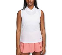 Nike Polo de golf sans manches Dri-Fit Victory pour femme, blanc/noir, Taille M