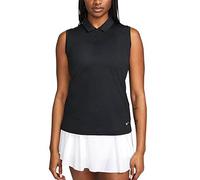 Nike Polo de golf sans manches Dri-Fit Victory pour femme, noir/blanc, Taille S