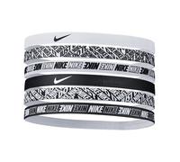 Nike Bandeau de tête Printed blanc/noir – Pack de 6 – Taille unique