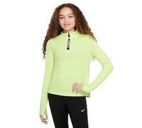 NIKE Pro Dri-Fit FN9025-736 Chemise à Manches Longues avec Demi-Fermeture éclair pour Fille Blanc/Jaune Taille M