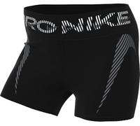 Nike Pro Grafik Dri-Fit HJ1226-010, Short de Cyclisme à Taille mi-Haute, pour Femme, Noir/Gris Froid/Blanc, Taille 2XS