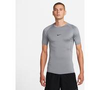 Nike Pro Men's Tight Fit Short-Sleeve Top Gris S Male
