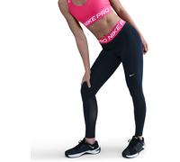 Nike Pro Women's Mid-Rise Mesh-Panelled Leggings Noir/Rose précipité 10 (S) Female