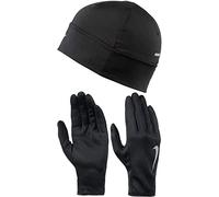 Nike Run Dry Hat und Glov Gants Homme, 082 Black/Black/Silver, FR : M (Taille Fabricant : M/L)