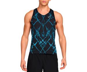 Nike Running - Débardeur ultra-léger et respirant - M Nike Dri-Fit ADV Aeroswift Singlet Aop Black White pour Homme - Taille L - Noir Noir L