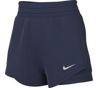 NIKE Short W NK One DF HR 3In 2N1 pour Femme, Bleu Marine/argenté réfléchissant, M