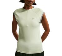 Nike Sleeveless Fitted Quarter Zip Top Women Tee-shirt M Vert