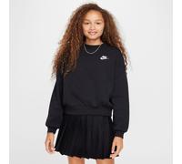 Nike Sportswear Club Fleece Big Kids' (Girls') Boxy Crewneck Sweatshirt Noir 9-10 (M) Female