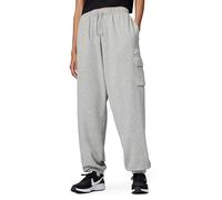 Nike Sportswear Club Fleece Mid-Rise Oversized Cargo Sweatpants Pantalon de survêtement, Gris foncé chiné/Blanc, Taille S Femme