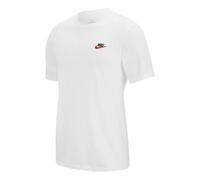 Nike Men's Shirt M NSW Club Tee, White/Black/University Red, AR4997-100, XL