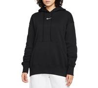 Nike Hooded Long Sleeve Top W NSW Phnx FLC Os Po Hoodie, Black/Sail, DQ5860-010, L